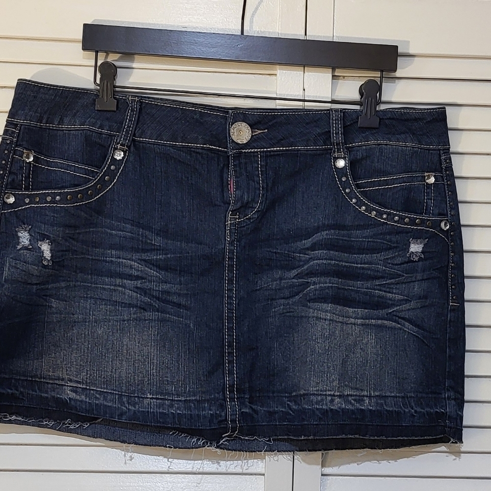 Almost Famous Dark Blue Denim Mini Skirt